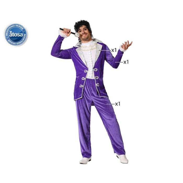 Disfraz Estrella Rock Morado Adulto XL