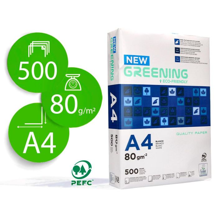 Papel Fotocopiadora Greening Din A4 80 gramos Paquete De 500 Hojas Papel Fotocopiadora Greening Din A4 80 gramos Paquete De 500 Hojas