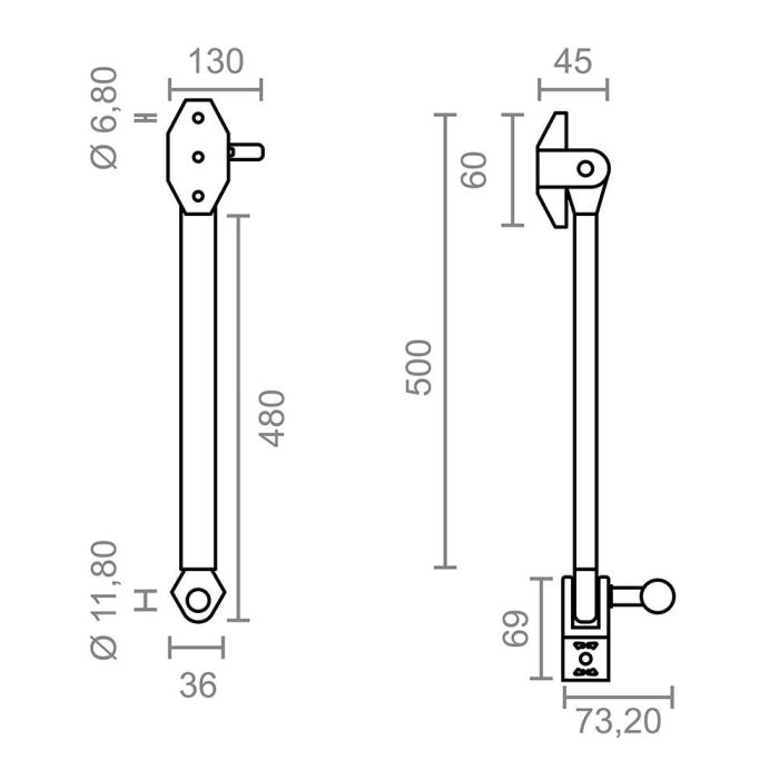 Juego de brazo para toldo stor tld10 500mm 10455 micel 1