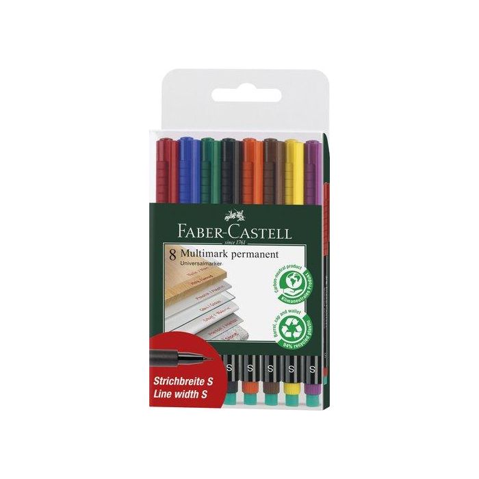 Rotulador Permanente Faber-Castell Multimark S Bolsa De 8
