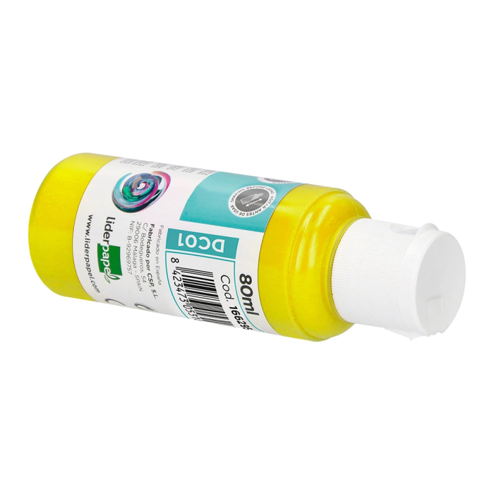 Liderpapel Pintura Acrilica Bote 80 ml Amarillo 3