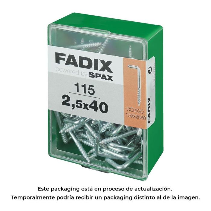 Fadix Alcayata roscada cincada 2,5x40mm - Caja con 115 unidades 0 Fadix Alcayata roscada cincada 2,5x40mm - Caja con 115 unidades 0