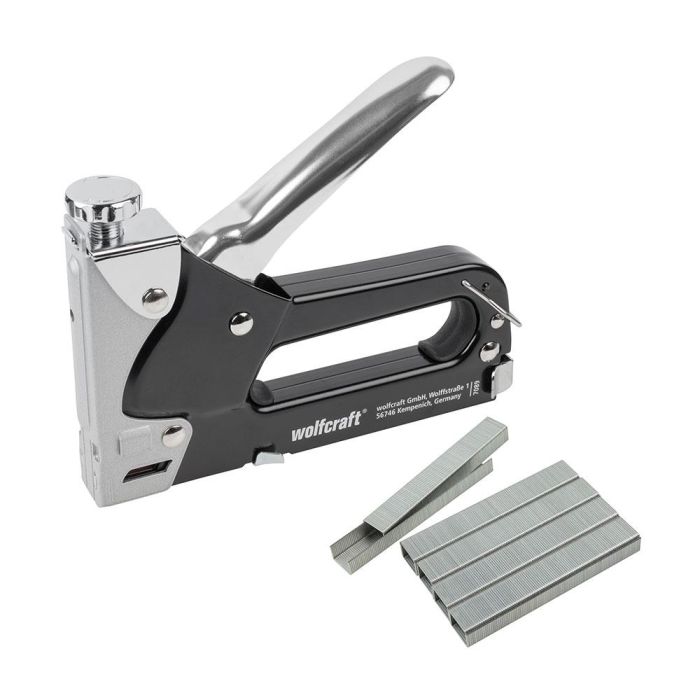 Wolfcraft Tacocraft 7 7089000 Set de Grapadora con Caja Metálica para Grapas 4-14mm Incluye 1000 Grapas 8mm 0 Wolfcraft Tacocraft 7 7089000 Set de Grapadora con Caja Metálica para Grapas 4-14mm Incluye 1000 Grapas 8mm 0