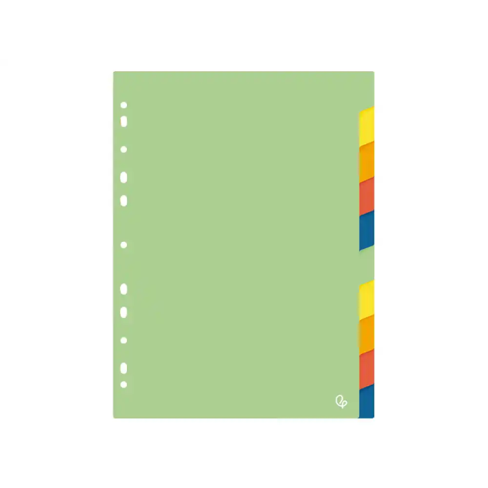 Liderpapel Juego de 10 Separadores A4 Multitaladro Polipropileno 500 Micras Resistente Organiza Documentos 2