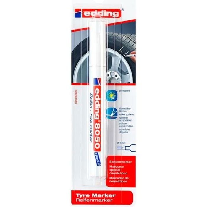 Rotulador permanente Edding Blanco 2-4 mm (5 Unidades)