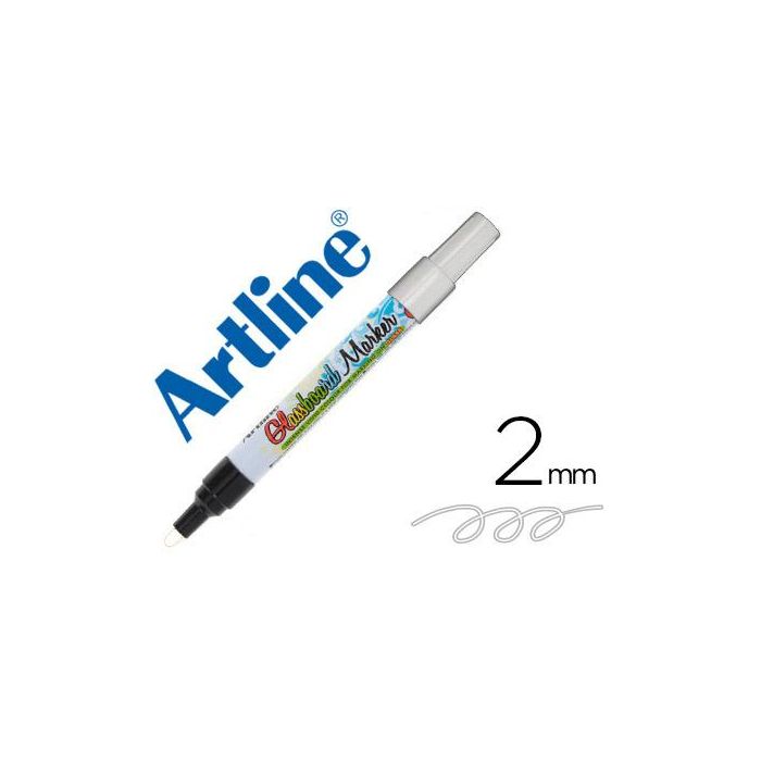 Rotulador Artline Glass Marker Especial Cristal Borrable En Seco O Humedo Color Blanco 12 unidades