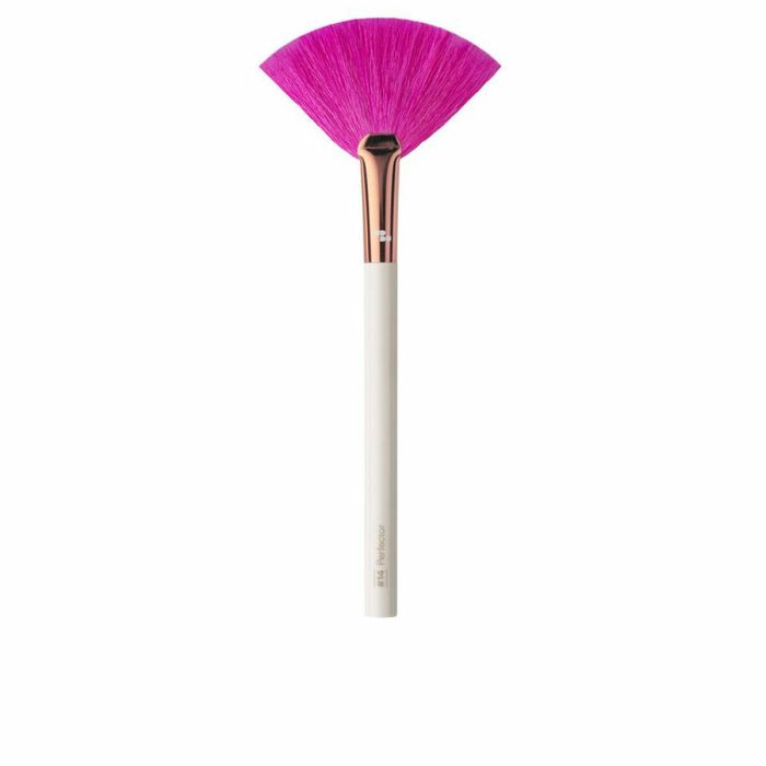 UBU Brocha Abanico FRANCE ME para Maquillaje, Aplicación de Polvos e Iluminadores, Fibras Naturales 1 Unidad