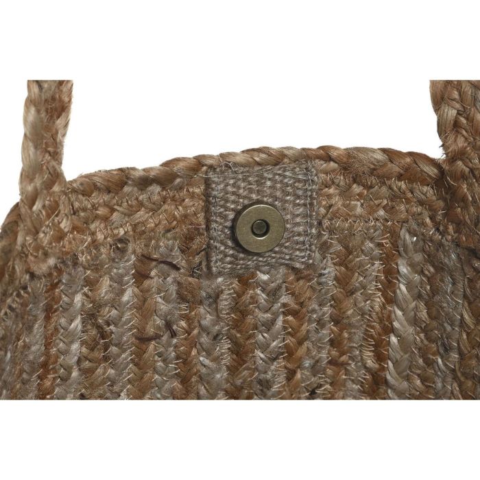 Bolso Mediterraneo DKD Home Decor Crema Marron 23 x 33 x 50 cm (2 Unidades) 2
