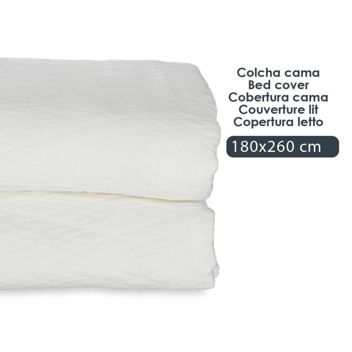 Colcha Cama Rombos Blanco 180X260Cm Giftdecor (4 Unidades) 3 Colcha Cama Rombos Blanco 180X260Cm Giftdecor (4 Unidades) 3