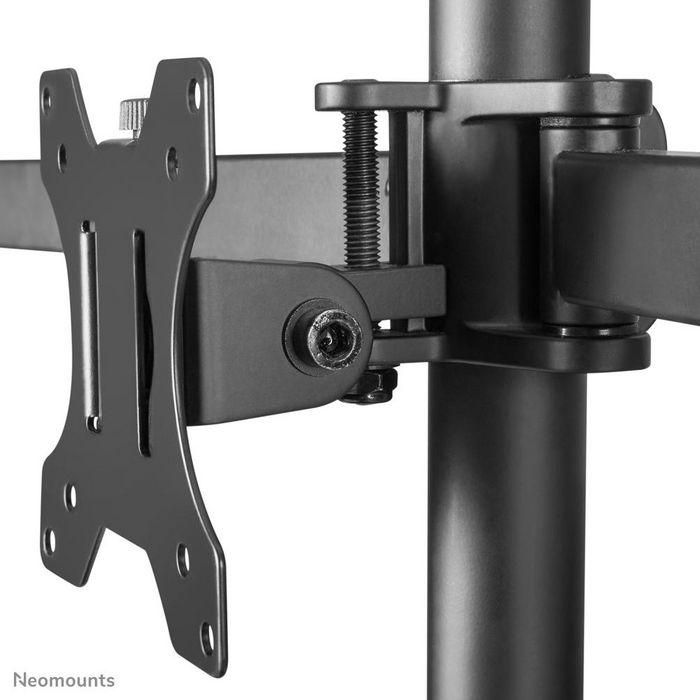 Neomounts Tilt/Turn/Rotate Triple Desk Mount (Clamp) For Three 10-27" Monitor Screens, Height Adjustable - Black 2 Neomounts Tilt/Turn/Rotate Triple Desk Mount (Clamp) For Three 10-27" Monitor Screens, Height Adjustable - Black 2