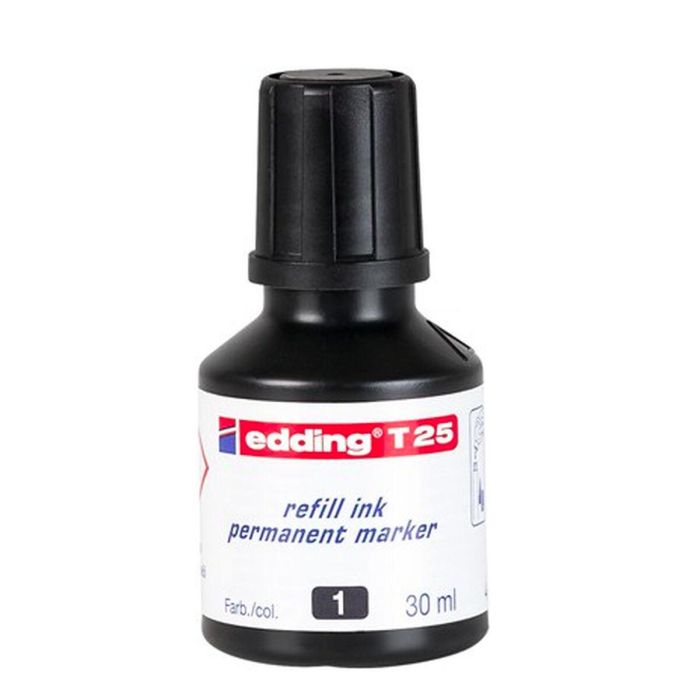 Tinta de recarga Edding T25 Permanente Negro 30 ml (10 Unidades) 1