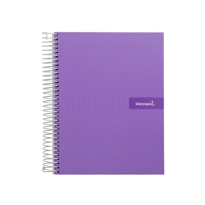 Cuaderno Espiral Liderpapel A4 Crafty Tapa Forrada 80H 90 gr Cuadro 4 mm Con Margen Color Violeta 3