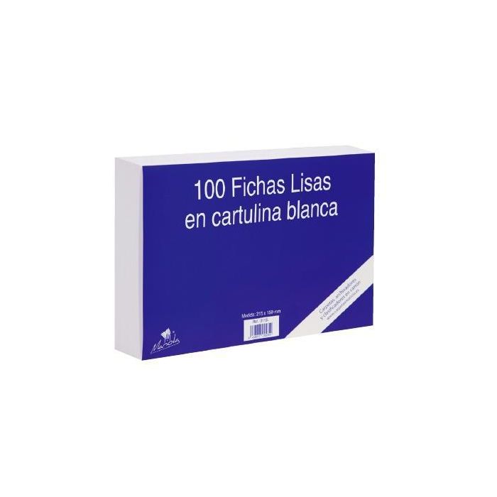 Mariola Ficha Lisa 150x100 mm Cartulina 180 gr Blanco Paquete De 100 Mariola Ficha Lisa 150x100 mm Cartulina 180 gr Blanco Paquete De 100