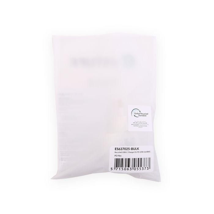 eSTUFF Cargador INFINITE USB-C UE PD 20W - Blanco - 98% Plástico Reciclado 4