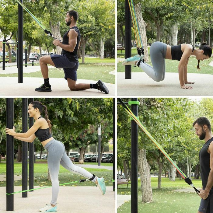 Pack Tabla de Flexiones Push-Up y Set de Bandas de Resistencia con Accesorios y Guía de Ejercicios InnovaGoods 1