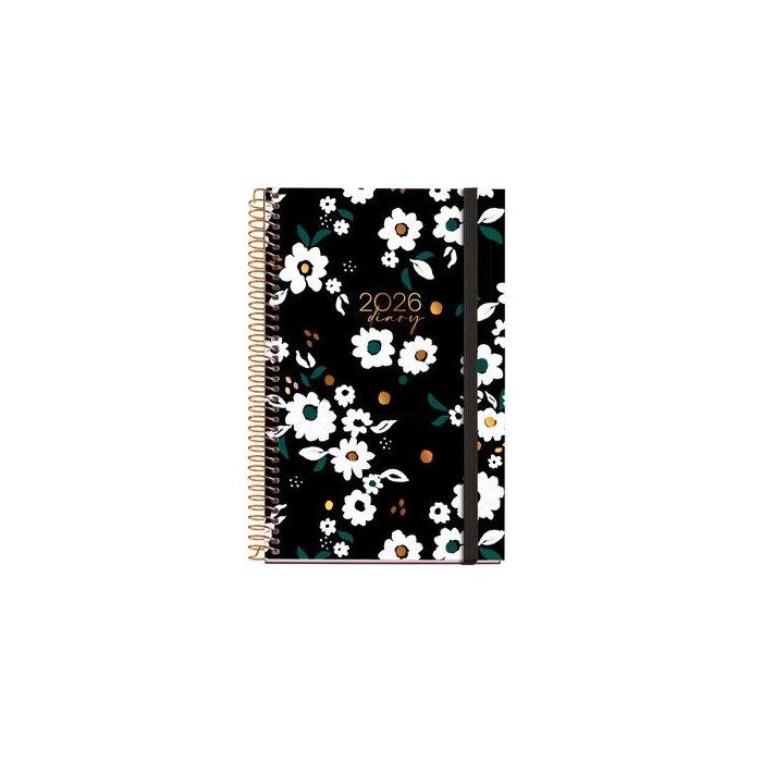 Agenda Anual (2026) Miquelrius Natura Espiral Tapa Extra Con Goma Activa 117X182 D/P Noir Garden