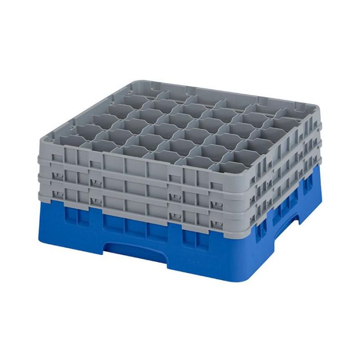 CAMBRO - 36S738-167 - Cesta de lavado 36 comp. 3 alturas - 7,2 cm Ø máx. - alt. máx. 20 cm - 50 x 50 x 22,5 cm - Castaño