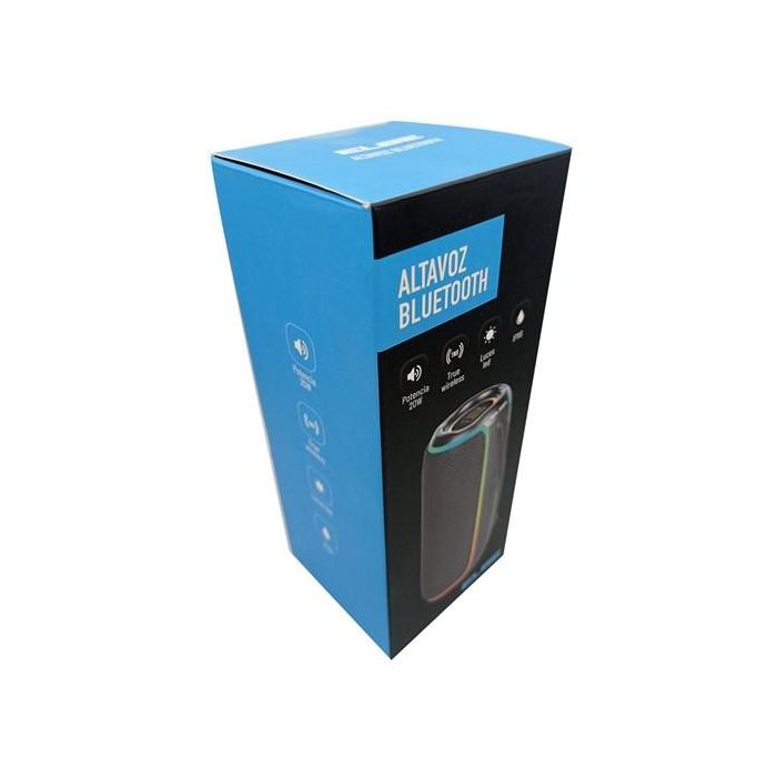 Elbe ALT-N12 Altavoz Bluetooth 20W TWS Negro IPX6 con Luces LED 8