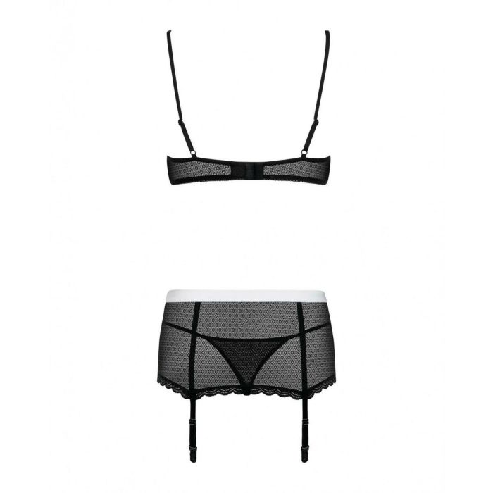 Conjunto de Lencería con Encaje Obsessive Maidme (5 pcs) Negro 5 Piezas 1