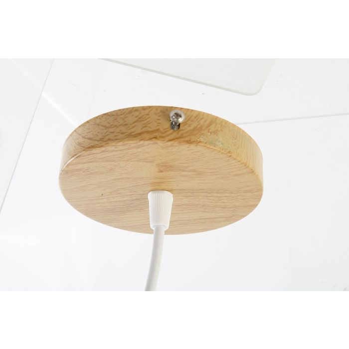 DKD Home Decor Lámpara de Techo Balines de Bambú y Poliéster Blanco Natural 40x40x52cm con Casquillo E27 50W 4 DKD Home Decor Lámpara de Techo Balines de Bambú y Poliéster Blanco Natural 40x40x52cm con Casquillo E27 50W 4