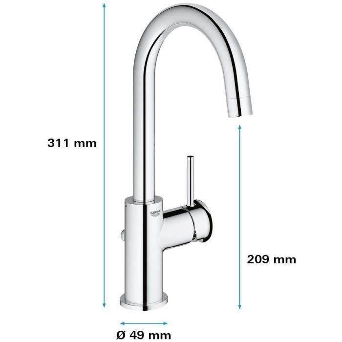 GROHE - Mezclador monomando de lavabo - Tamaño L 4