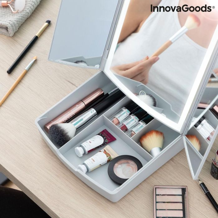 Espejo LED Plegable con Organizador de Maquillaje 3 en 1 Panomir InnovaGoods Blanco (Reacondicionado A) 11 Espejo LED Plegable con Organizador de Maquillaje 3 en 1 Panomir InnovaGoods Blanco (Reacondicionado A) 11