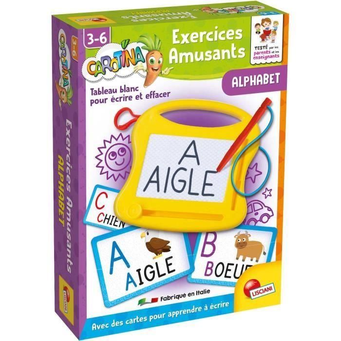 Carotina LIS8008324110742 Mini Pizarra Mágica Alfabeto para Niños, Juguete Educativo para Aprender Letras y Escribir Carotina LIS8008324110742 Mini Pizarra Mágica Alfabeto para Niños, Juguete Educativo para Aprender Letras y Escribir