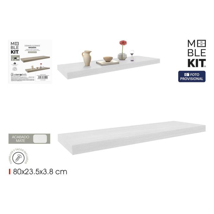 Estante Flotante White 80X23.5X3.8C Moblekit (6 Unidades) 0 Estante Flotante White 80X23.5X3.8C Moblekit (6 Unidades) 0