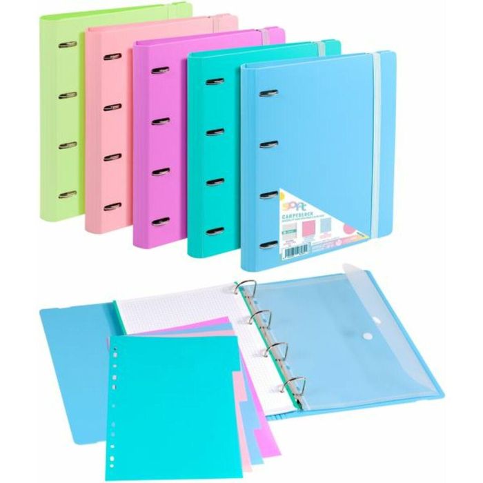 Carpeta de anillas Carchivo Multicolor A4 (8 Unidades) 1