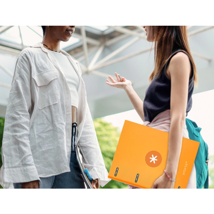 Antartik Carpeta A4 Forrada 4 Anillas 25 mm Redondas Color Mostaza 8