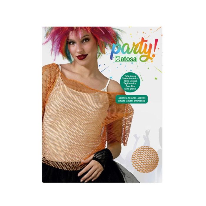 Camiseta Rejilla Naranja - Estilo ochentero para fiestas retro y temáticas disco 1