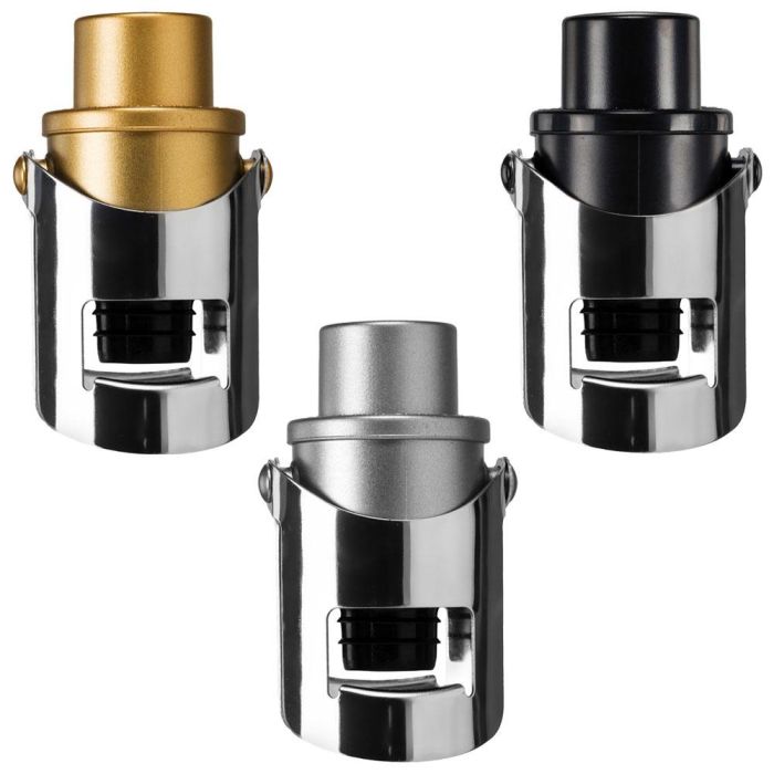 Cook Concept Tapón Cava Air-Pump Acero Inoxidable y Silicona Cierre Presión Conserva Burbujas Hasta 10 Días 2