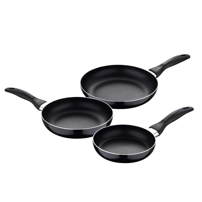 Set 3 sartenes aluminio prensado apto para inducción navy black ø16 / ø20 / ø24 cm Set 3 sartenes aluminio prensado apto para inducción navy black ø16 / ø20 / ø24 cm