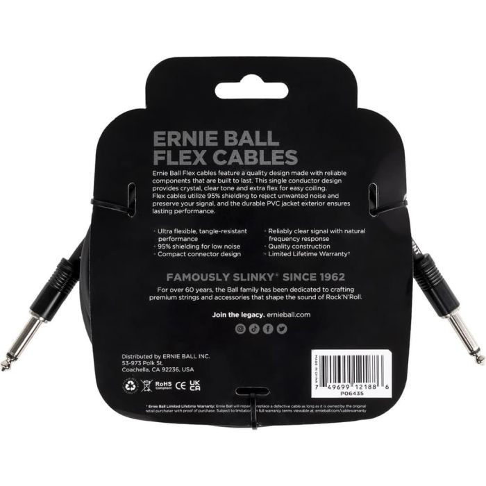 Cable Eb Instrumento Flex Jack-Jack Ss 6 M - Negro 1 Cable Eb Instrumento Flex Jack-Jack Ss 6 M - Negro 1