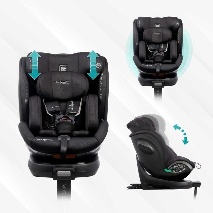 Silla de coche - BABYAUTO - SCUDDA GREY DOBBY - Desde el nacimiento hasta los 12 años - 0-36 kg - I-Size - ISOFIX - Giratoria 360° - ECE R129 4 Silla de coche - BABYAUTO - SCUDDA GREY DOBBY - Desde el nacimiento hasta los 12 años - 0-36 kg - I-Size - ISOFIX - Giratoria 360° - ECE R129 4