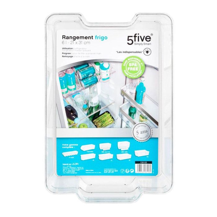 5Five Organizador para nevera 6l 31x21cm Transparente 1 5Five Organizador para nevera 6l 31x21cm Transparente 1