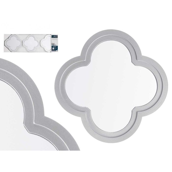Set 3 Espejos Plastico Flor Plateado Giftdecor 78X26CM (6 Unidades) Set 3 Espejos Plastico Flor Plateado Giftdecor 78X26CM (6 Unidades)