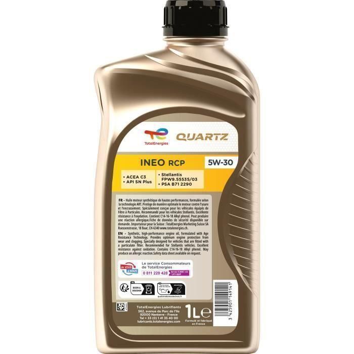 TOTALENERGIES Aceite de motor Quartz Ineo RCP 5W-30 1L AAAEO37492 1 TOTALENERGIES Aceite de motor Quartz Ineo RCP 5W-30 1L AAAEO37492 1