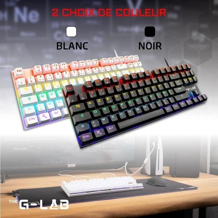 Teclado del jugador - The G -lab - Keyz -Mercury -B/FR - Mecánica - TKL - Negro 1