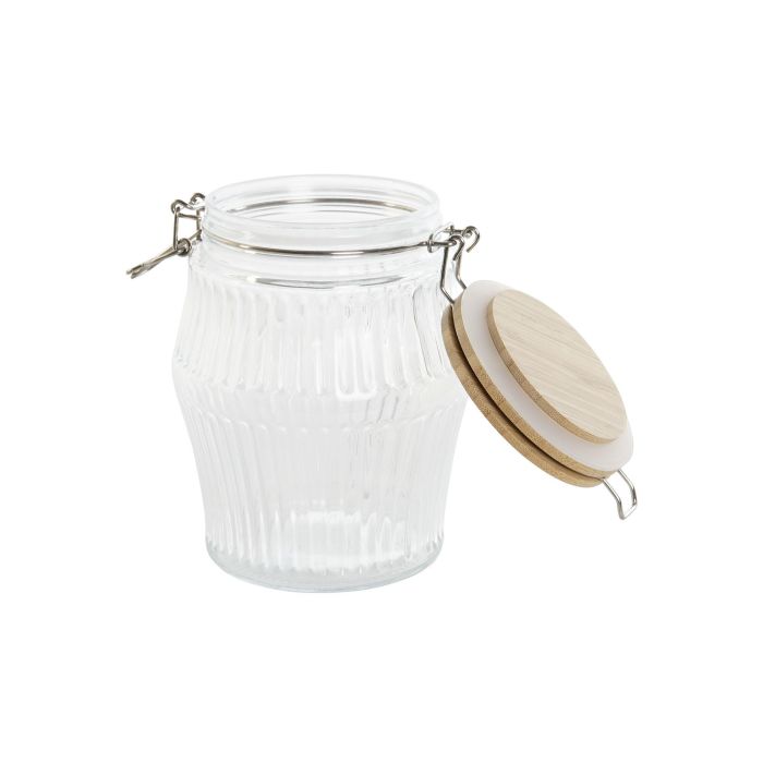 DKD Home Decor Bote Hermetico Basicos Cristal Bambu Inox Transparente Natural Set 3 Piezas 13.5 x 27 x 13.5 cm 2 DKD Home Decor Bote Hermetico Basicos Cristal Bambu Inox Transparente Natural Set 3 Piezas 13.5 x 27 x 13.5 cm 2