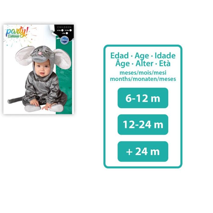 Disfraz Raton Unisex Bebé Gris 6-12 Meses 1