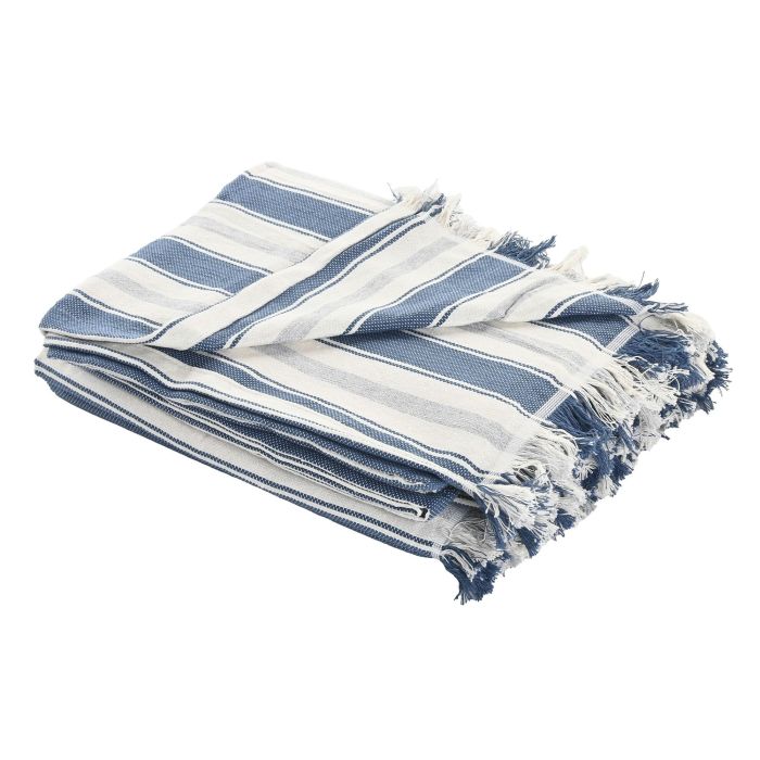 Plaid Basicos DKD Home Decor Azul Gris 260 x 230 cm 2