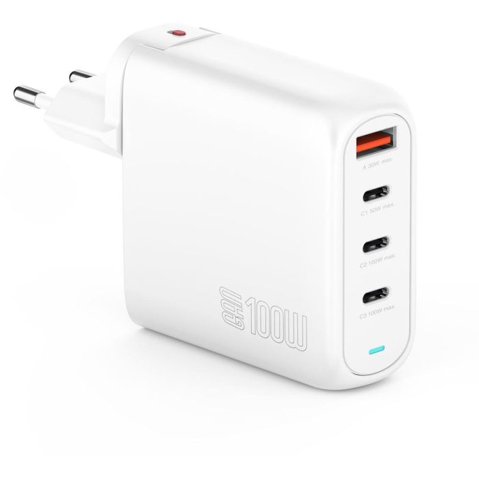 4smarts Cargador GaN Flex Pro 100W con 3 USB-C y 1 USB-A para Viajes 1