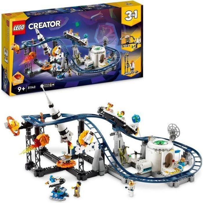 LEGO Creator 31142 Montaña Rusa Espacial, Juguete con Cohete Espacial, Planetas y Ladrillos