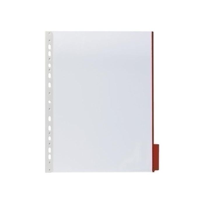 Funda Durable Din-A4 Pestaña Roja Paquete De 5