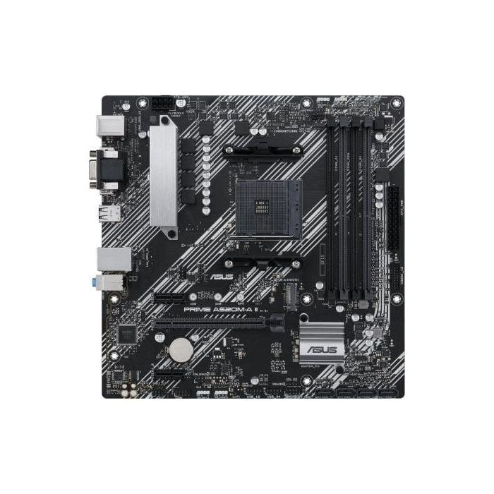ASUS Placa Base PRIME A520M-A II/CSM Socket AM4 Micro-ATX, AMD A520, DDR4, PCIe 3.0, M.2, HDMI, DisplayPort, RGB Aura Sync, Soporte Ryzen 5000/4000/3000