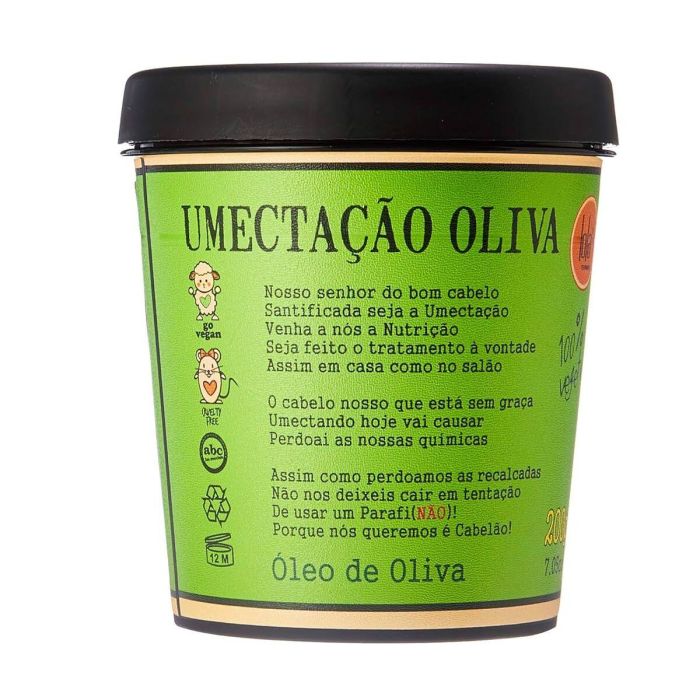 Lola From Rio Umectação Oliva - Mascarilla para Cabello Seco o Dañado con Aceite de Oliva Orgánico, 200g