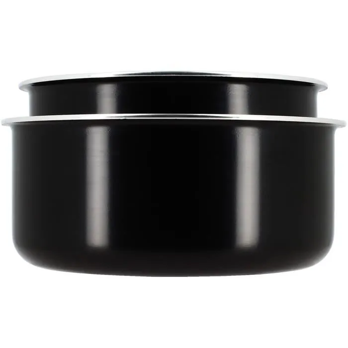 Menastyl 6020437 Batería de Cocina para Inducción de Aluminio Antiadherente, 5 Piezas, Mango Extraíble, Negro 2