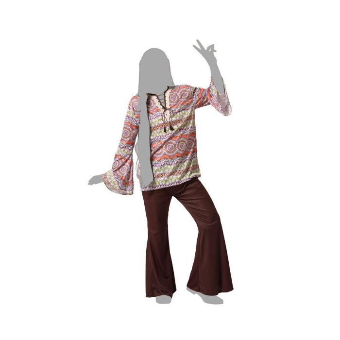 Disfraz Hippie Hombre Marrón Adulto XS-S 2 Disfraz Hippie Hombre Marrón Adulto XS-S 2