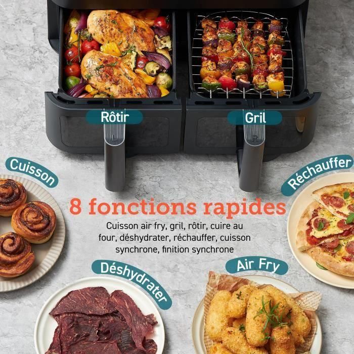 Cosori COS1707381744609 Freidora sin aceite Edición Chef de dos cestas, 8.5 L, 2 cestas, 8 programas, 1750 W, Negra 2 Cosori COS1707381744609 Freidora sin aceite Edición Chef de dos cestas, 8.5 L, 2 cestas, 8 programas, 1750 W, Negra 2